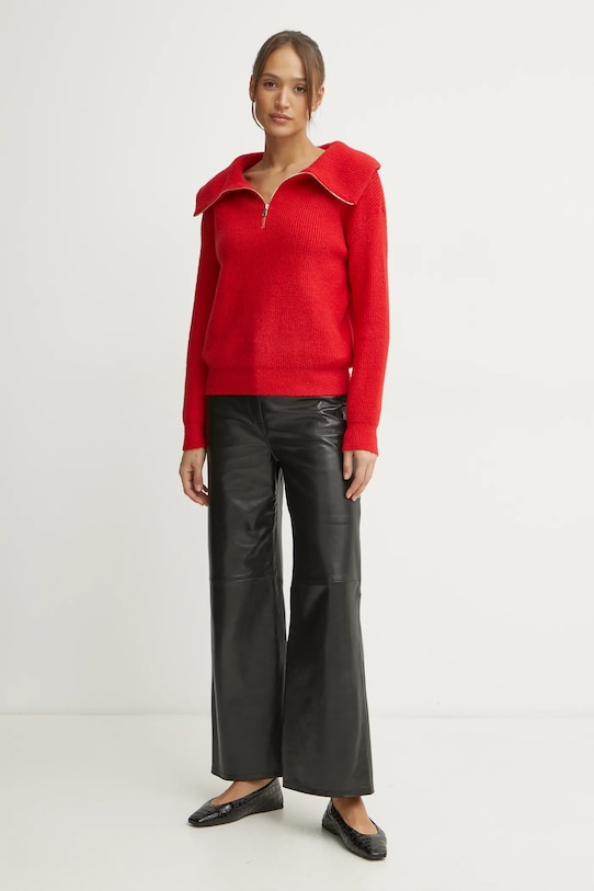 Morgan pulover din amestec de lana MCOLAR MCOLAR rosu AW24