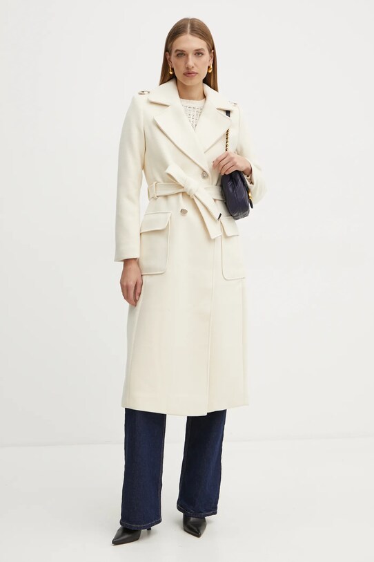 Morgan sweter z domieszką wełny MILLOT MILLOT beżowy AW24