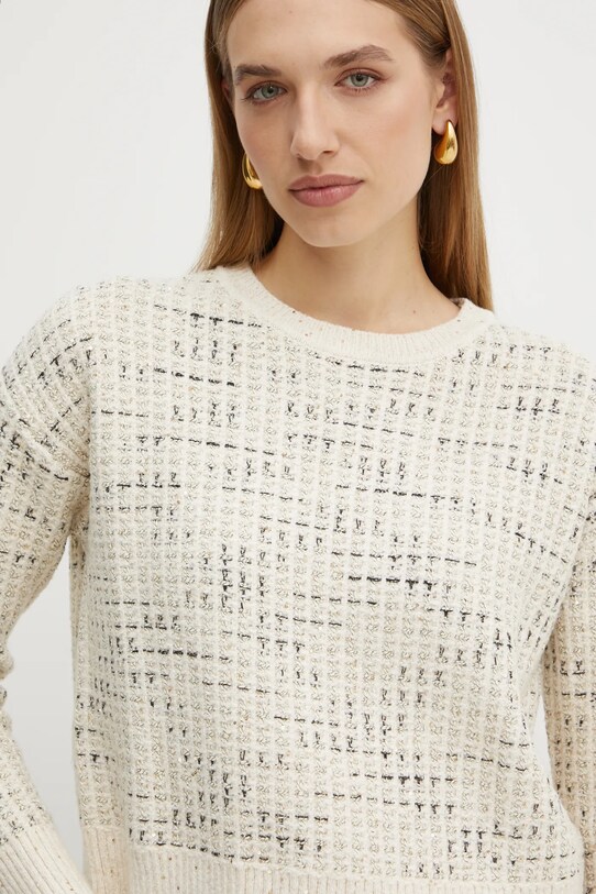 Morgan sweter z domieszką wełny MILLOT beżowy MILLOT