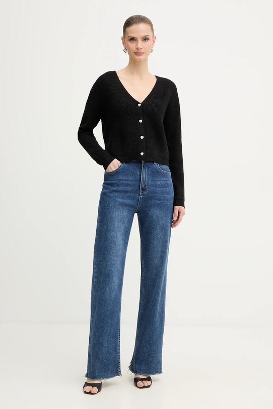 Morgan kardigan z domieszką wełny MIMO MIMO czarny AW25