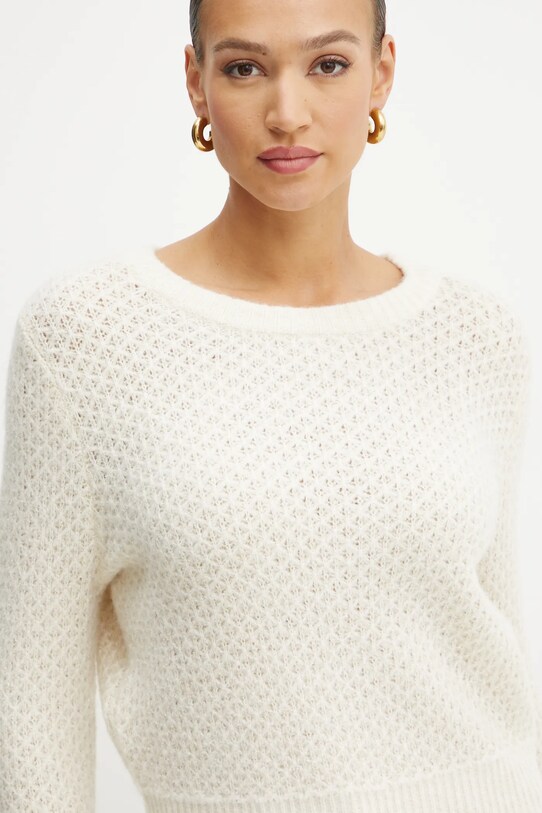 Svetr z vlněné směsi Morgan MPAUL béžová MPAUL