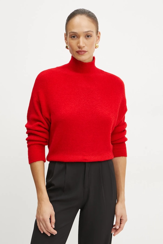 Morgan pulover din amestec de lana MRED grosime medie rosu MRED