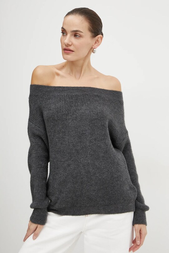 Morgan pulover din amestec de lana MREINE grosime medie gri MREINE