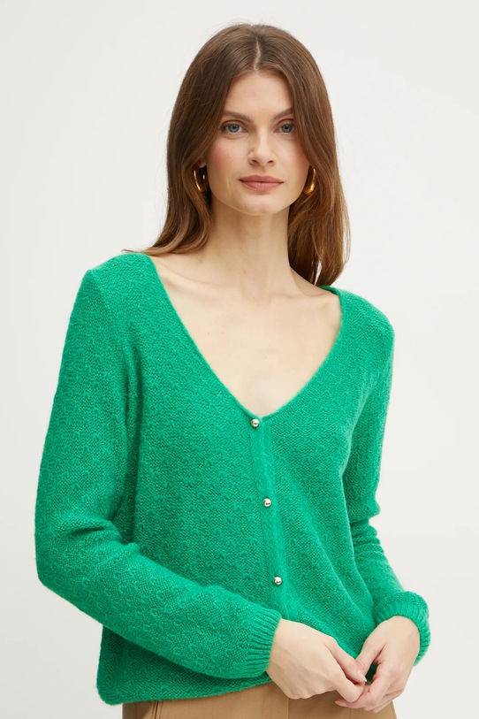 Morgan maglione in misto lana MACARO scollo a V verde MACARO