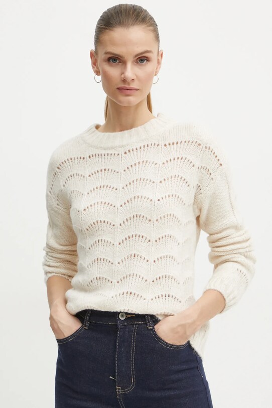 Светр з домішкою вовни Morgan MDAMON з додаванням вовни бежевий MDAMON