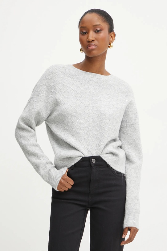 Morgan cardigan din amestec de lana MECHAZ uni gri MECHAZ