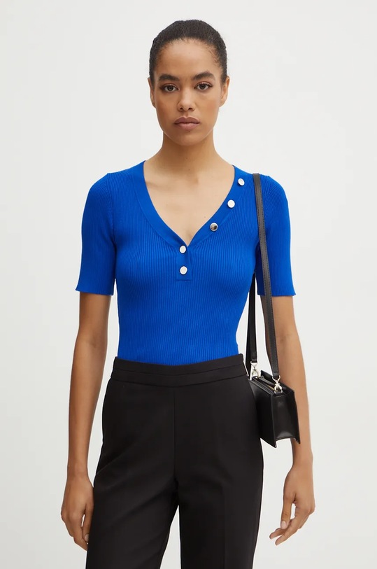 Svetr Morgan MGAGA V výstřih modrá MGAGA