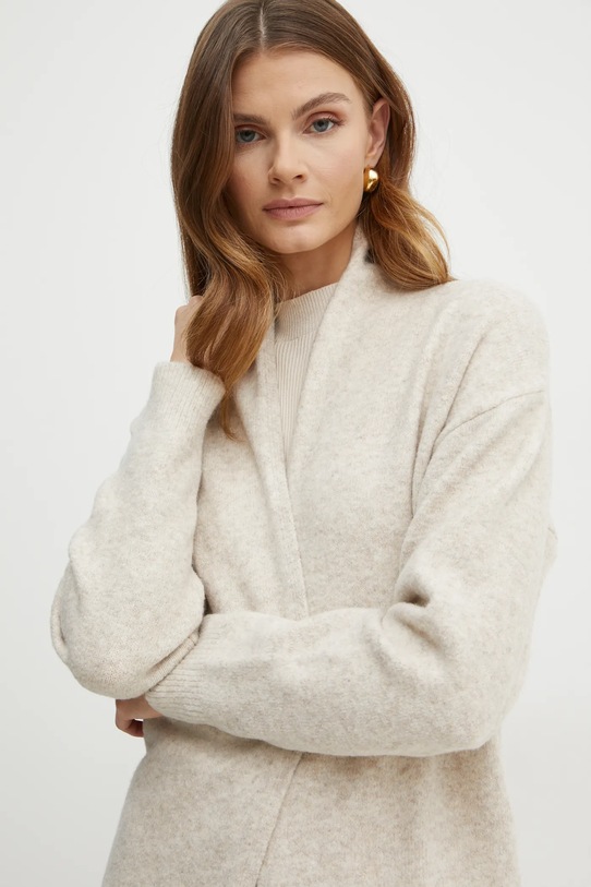 Kardigan s primjesom vune Morgan MGIOIA bež MGIOIA