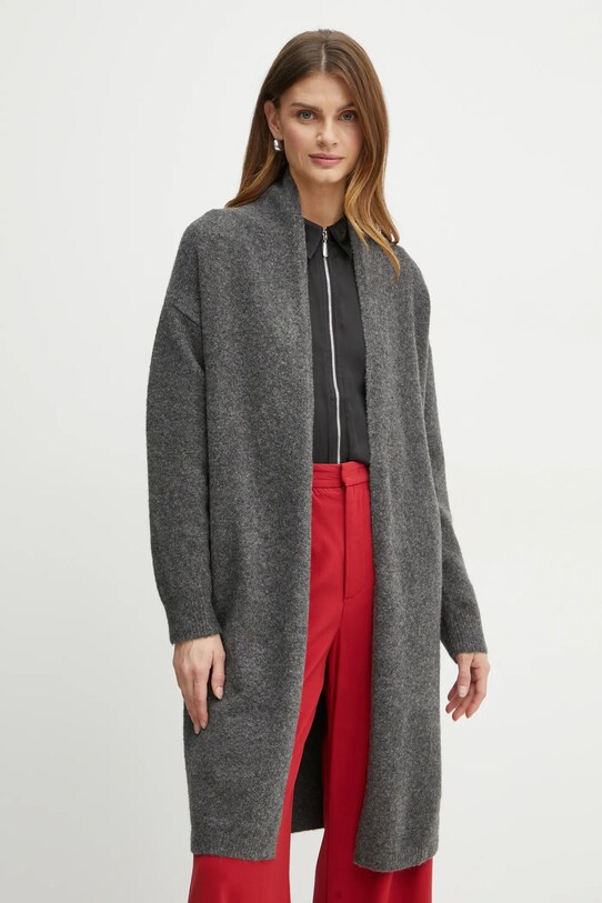 Кардиган з домішкою вовни Morgan MGIOIA з додаванням вовни сірий MGIOIA