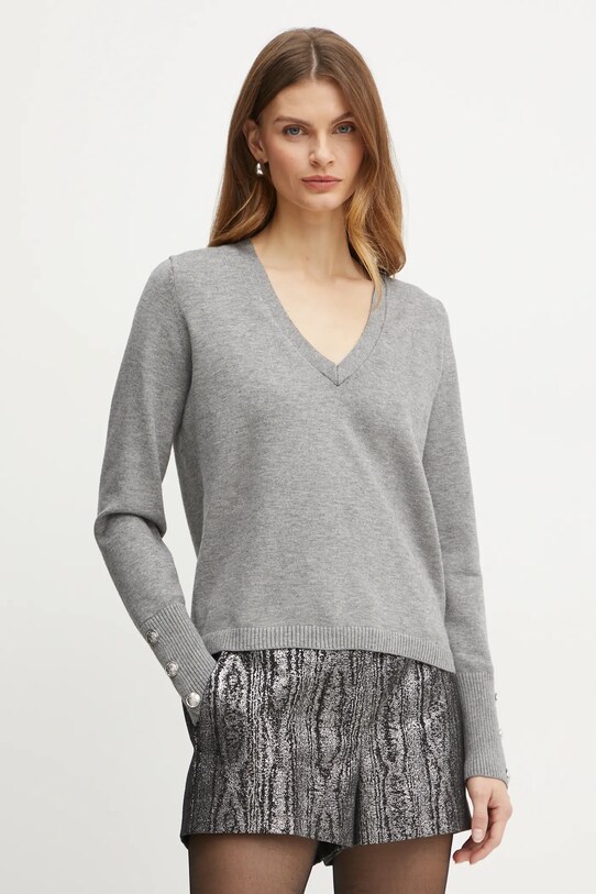 Morgan pulóver MGOLD sima szürke MGOLD