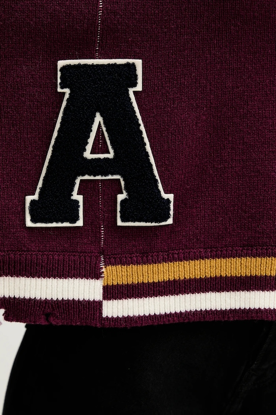 Шерстяной свитер AMBUSH Damaged Rib V Neck Sweater BWHD002F24KNI0012846 бордо