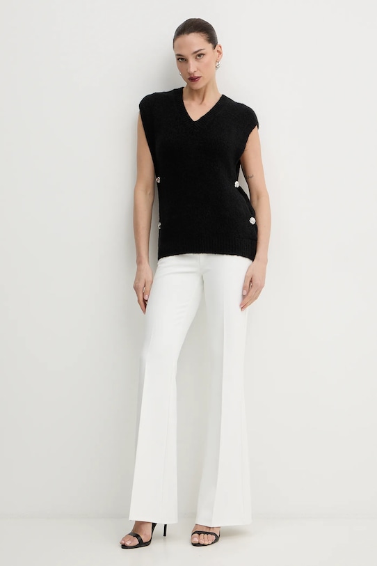 Morgan kamizelka z domieszką wełny MPLUIE MPLUIE czarny SS26