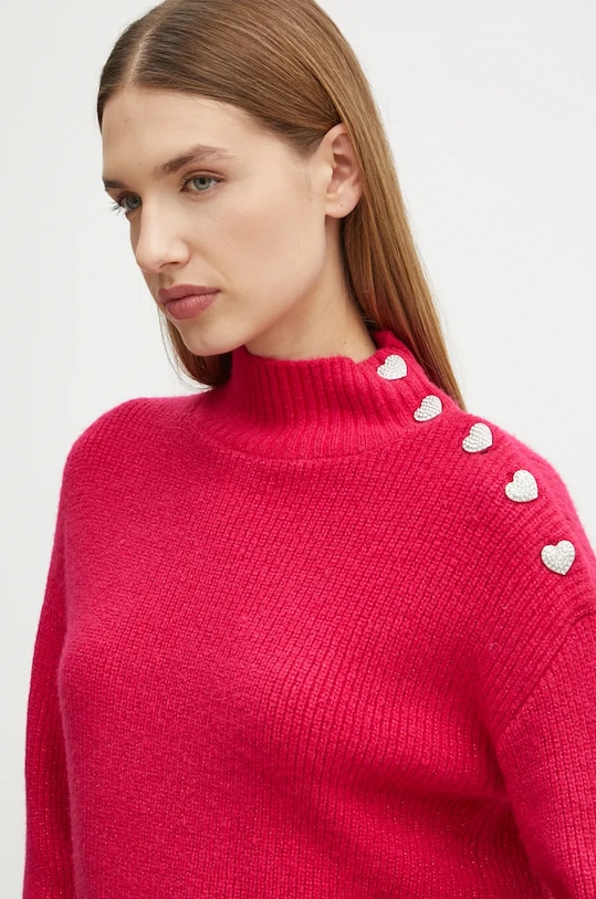 Morgan sweter z domieszką wełny MSTORI różowy MSTORI