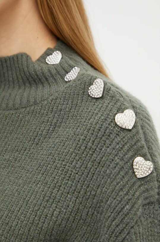 Morgan sweter z domieszką wełny MSTORI MSTORI zielony