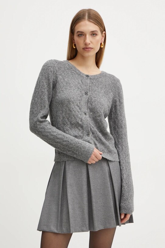 Morgan cardigan din amestec de lana MVERRE uni gri MVERRE