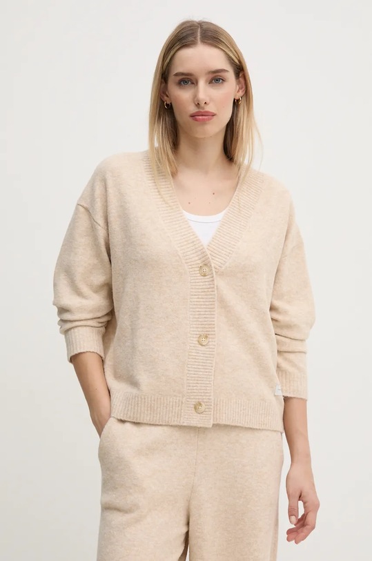 Кардиган с примесью шерсти Tommy Hilfiger с добавлением шерсти бежевый UW0UW05520