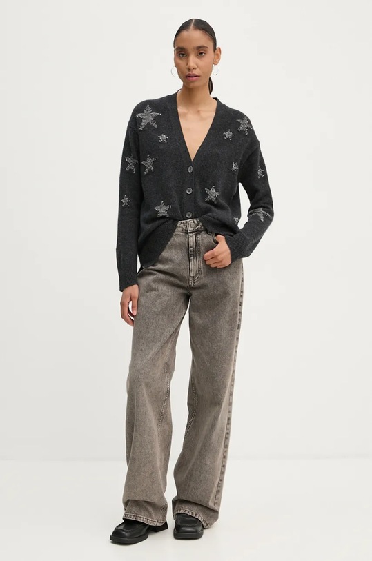 ZADIG&VOLTAIRE kardigan kaszmirowy KWCA00586 szary AW24