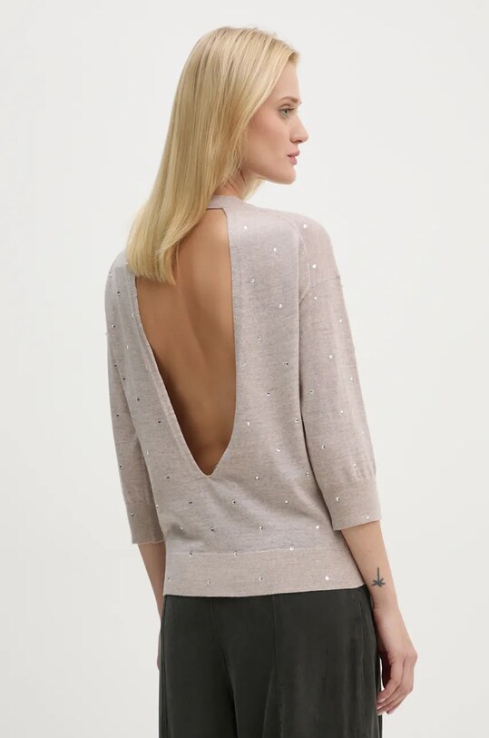 Вовняний светр ZADIG&VOLTAIRE тонкий бежевий KWSW01660