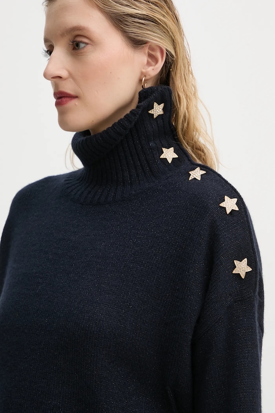 Πουλόβερ κασμίρ ZADIG&VOLTAIRE μαλλί σκούρο μπλε KWSW00002