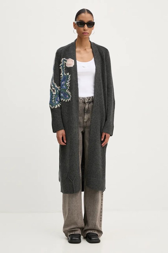 Odzież ZADIG&VOLTAIRE kardigan wełniany KWCO00081 szary