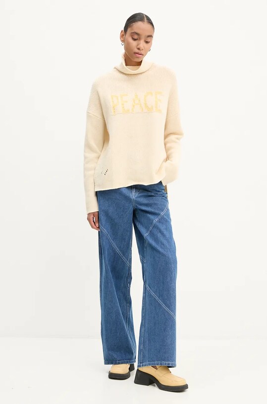 ZADIG&VOLTAIRE sweter wełniany KWSW01649 beżowy AW24
