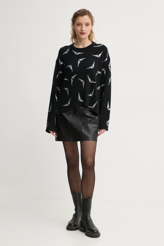 Kašmírový svetr ZADIG&VOLTAIRE KWSW01679 černá AW24