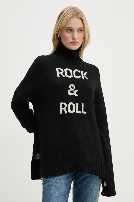 ZADIG&VOLTAIRE sweter wełniany wełna czarny KWSW00065