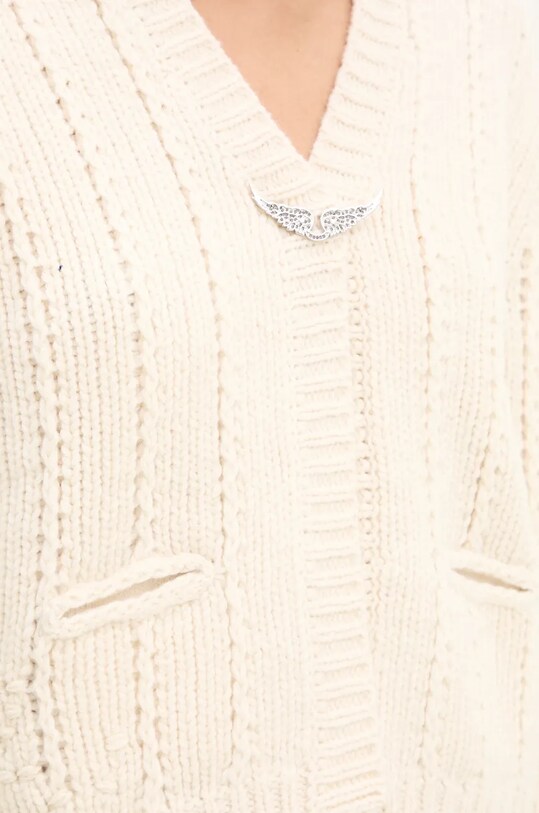 Вълнена жилетка ZADIG&VOLTAIRE KWCA00578 бежов