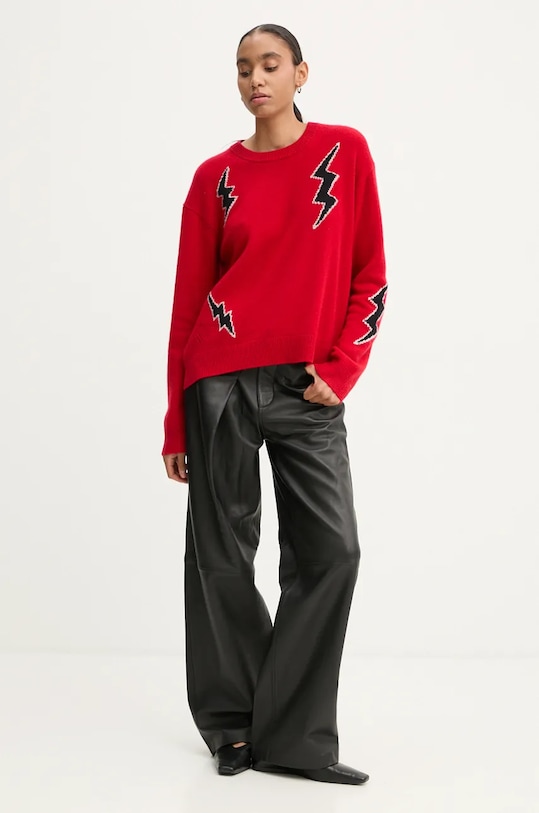 Кашмирен пуловер ZADIG&VOLTAIRE KWSW01646 червен AW24