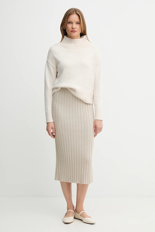 OUI sweter z domieszką wełny 89178. beżowy AW24