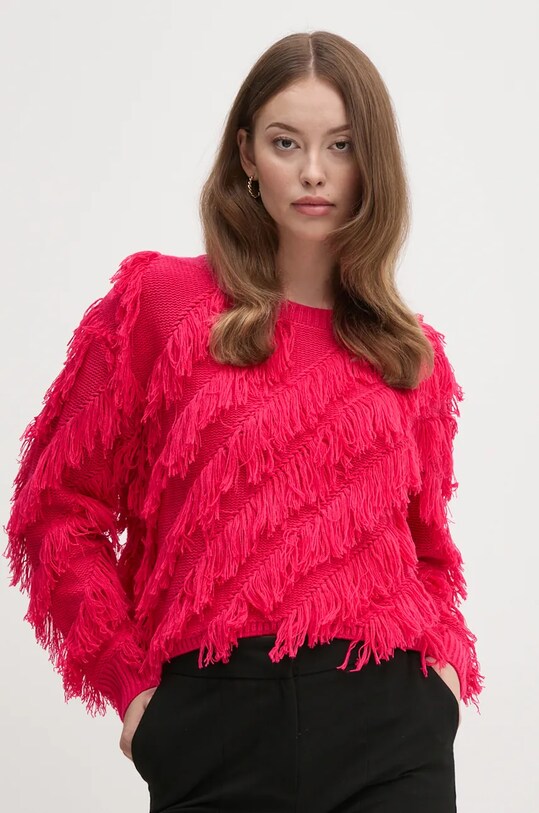 OUI sweter z domieszką wełny z domieszką wełny różowy 89583