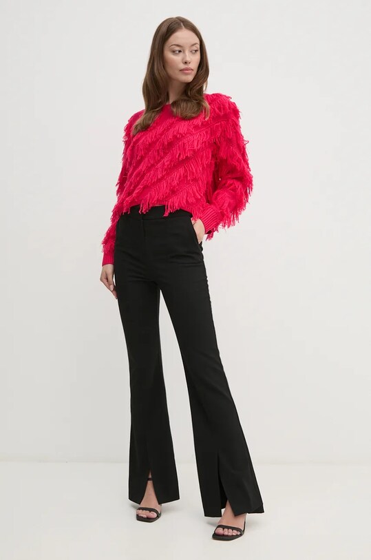 OUI sweter z domieszką wełny 89583 różowy AW24