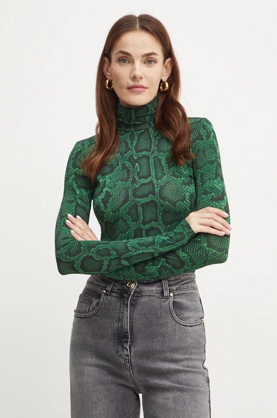 Majica dugih rukava Simona Corsellini slim zelena A24CPMG007