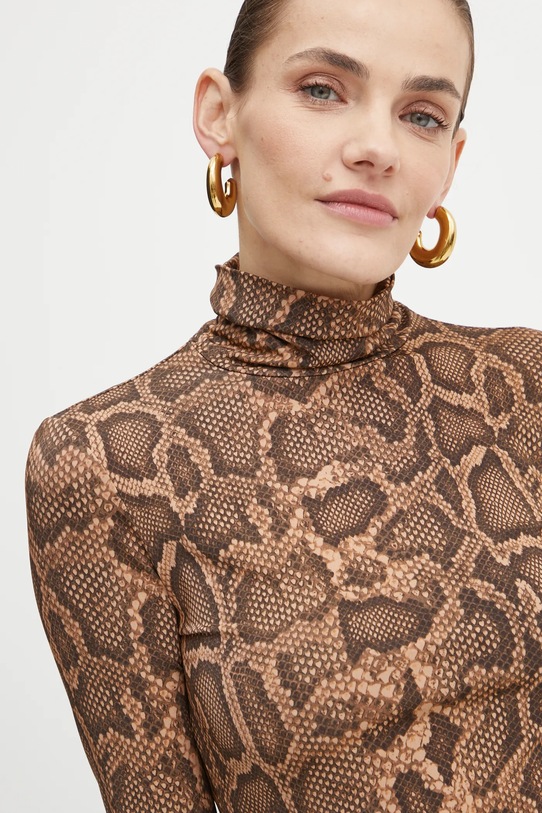 Majica dugih rukava Simona Corsellini smeđa A24CPMG007