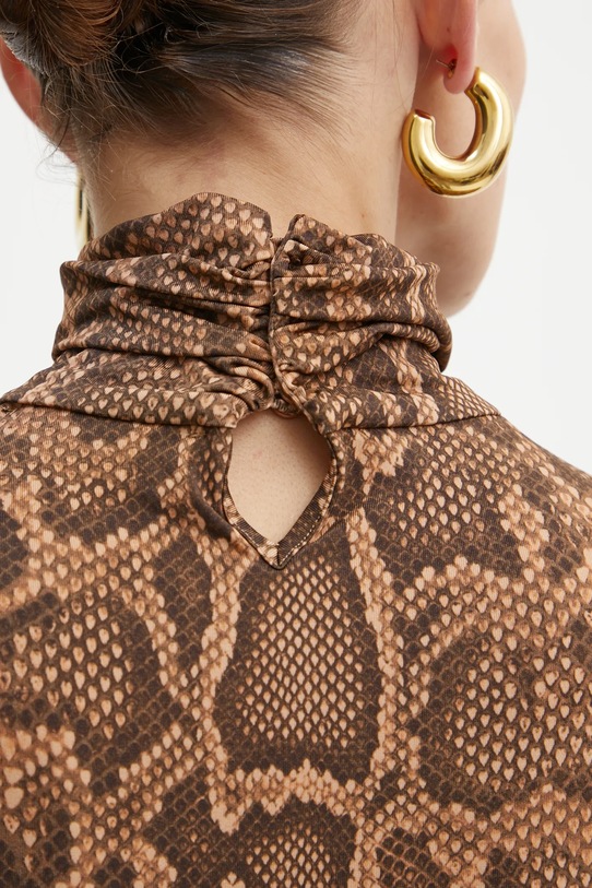 Majica dugih rukava Simona Corsellini A24CPMG007 smeđa