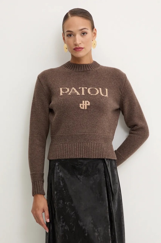Vuneni pulover Patou vuna smeđa KN1928064