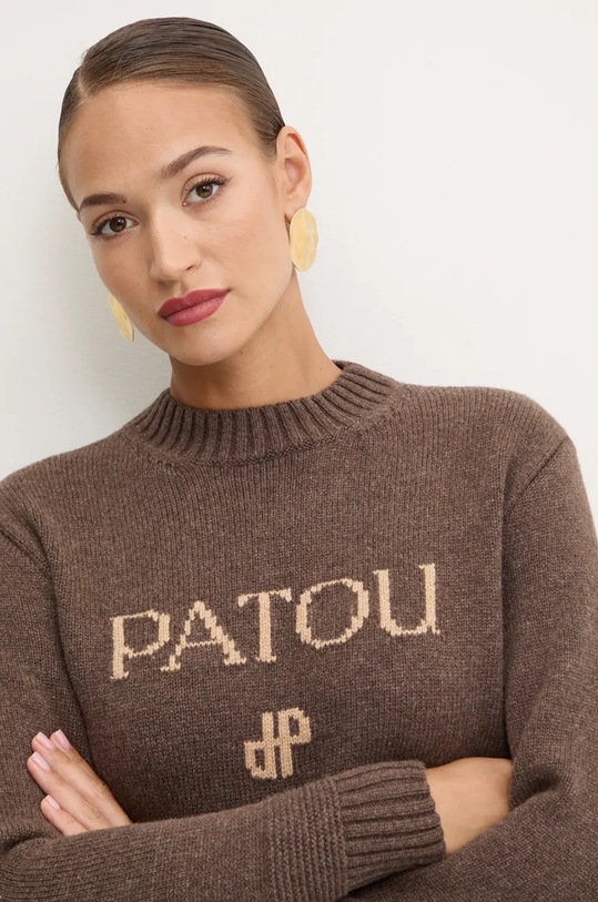 Vuneni pulover Patou smeđa KN1928064