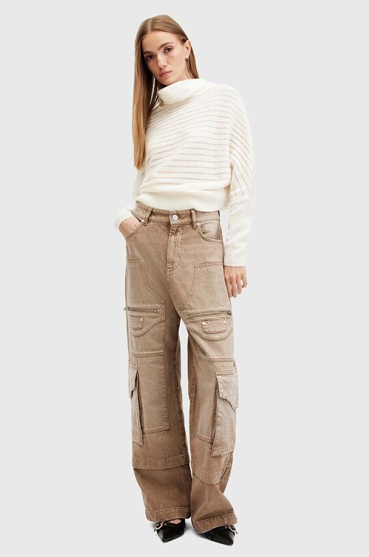 AllSaints pulover de lana RIDLEY LADDER W020KB alb