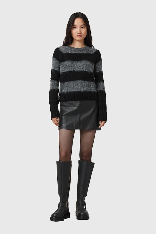 Ρούχα Δερμάτινη φούστα AllSaints RENAI W020RB μαύρο