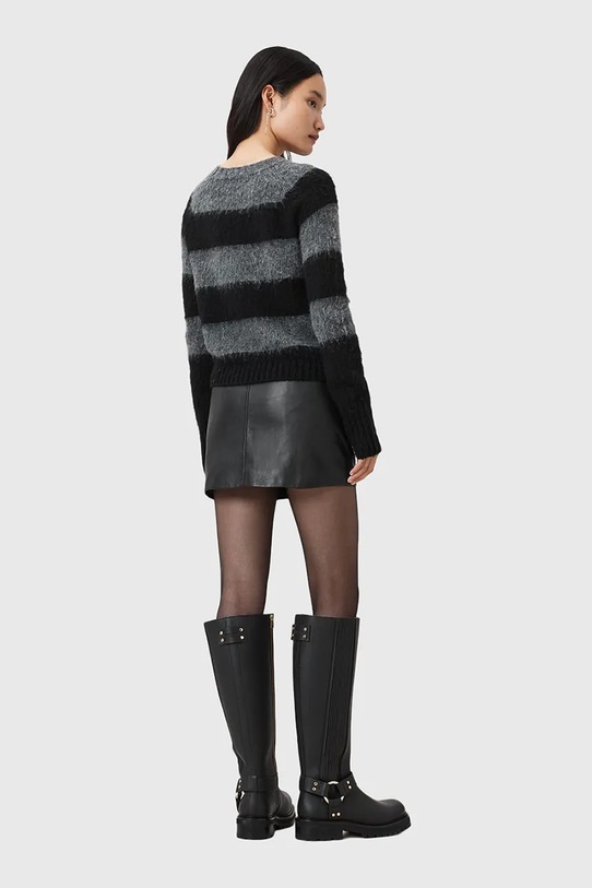 Δερμάτινη φούστα AllSaints RENAI μαύρο W020RB