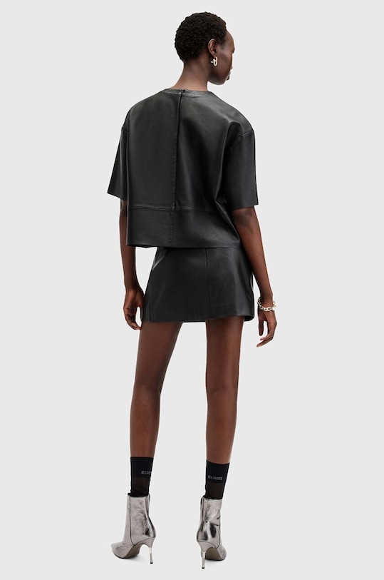 Kožená sukně AllSaints RENAI W020RB černá