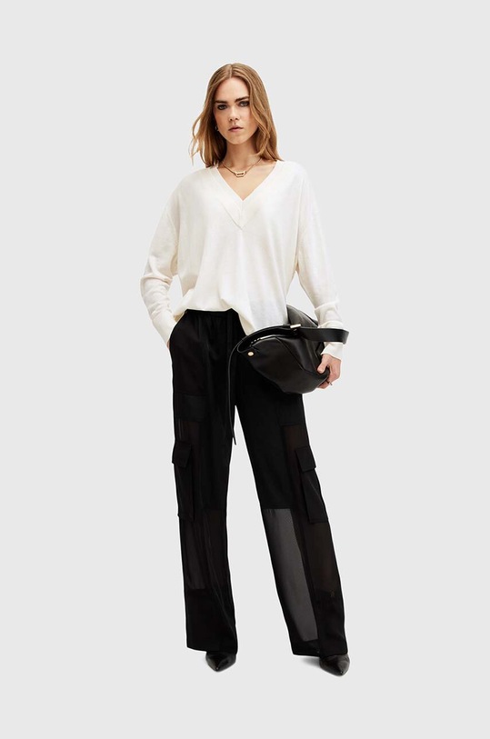 AllSaints pulover de lana BERN W037KB alb