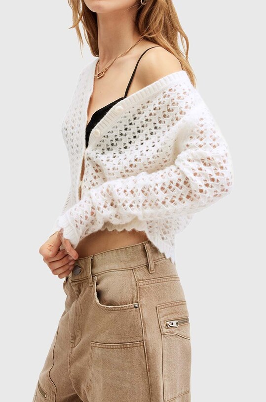 Îmbrăcăminte AllSaints cardigan din lana VIVIAN W056KB alb