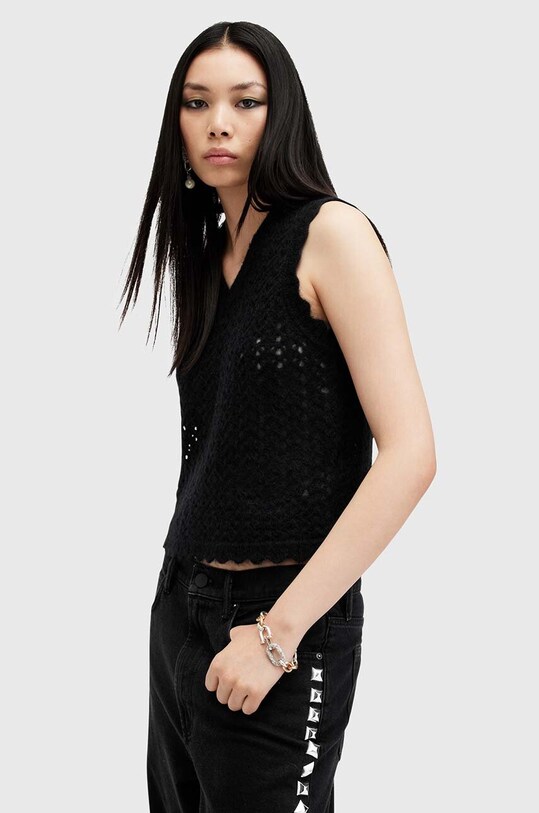 Îmbrăcăminte AllSaints vesta de lana VIVIAN TANK W057KB negru