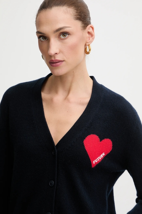 FROM FUTURE kardigan kaszmirowy granatowy WPC01131