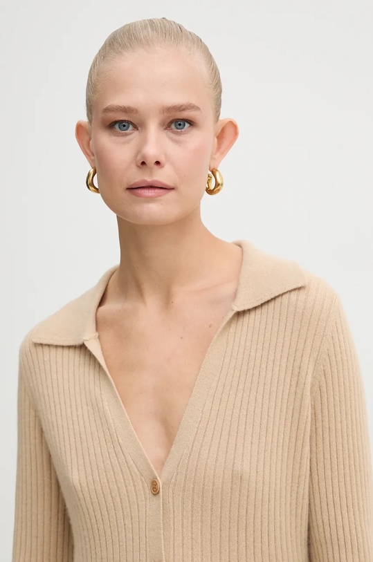 FROM FUTURE kardigan kaszmirowy WPC02257 beżowy