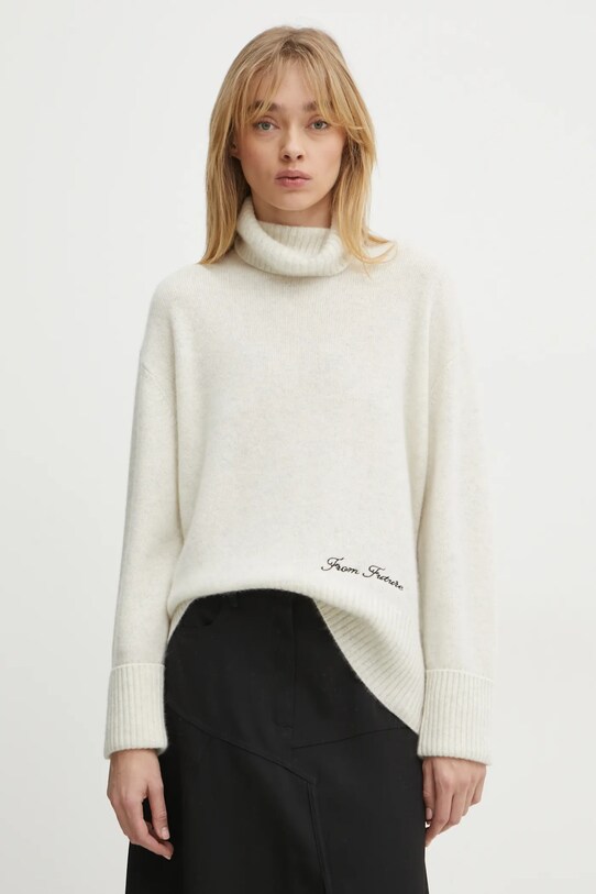 Pulover iz kašmirja FROM FUTURE Srednje debeline bež WPL02195