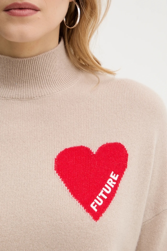 FROM FUTURE sweter kaszmirowy WPM00746 brązowy