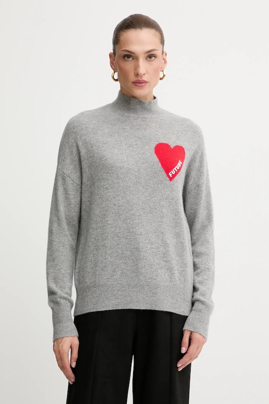 FROM FUTURE sweter kaszmirowy wełna szary WPM00746