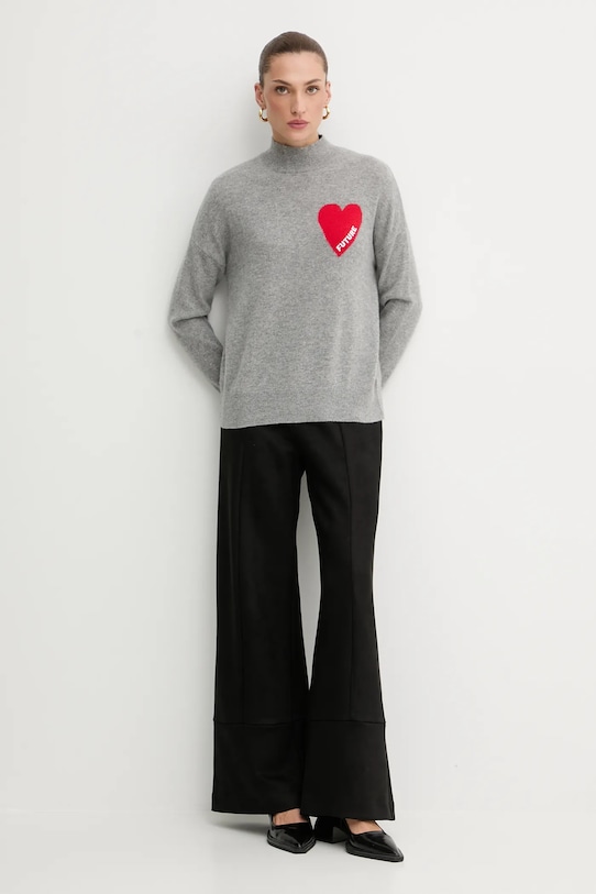 FROM FUTURE sweter kaszmirowy WPM00746 szary AW25